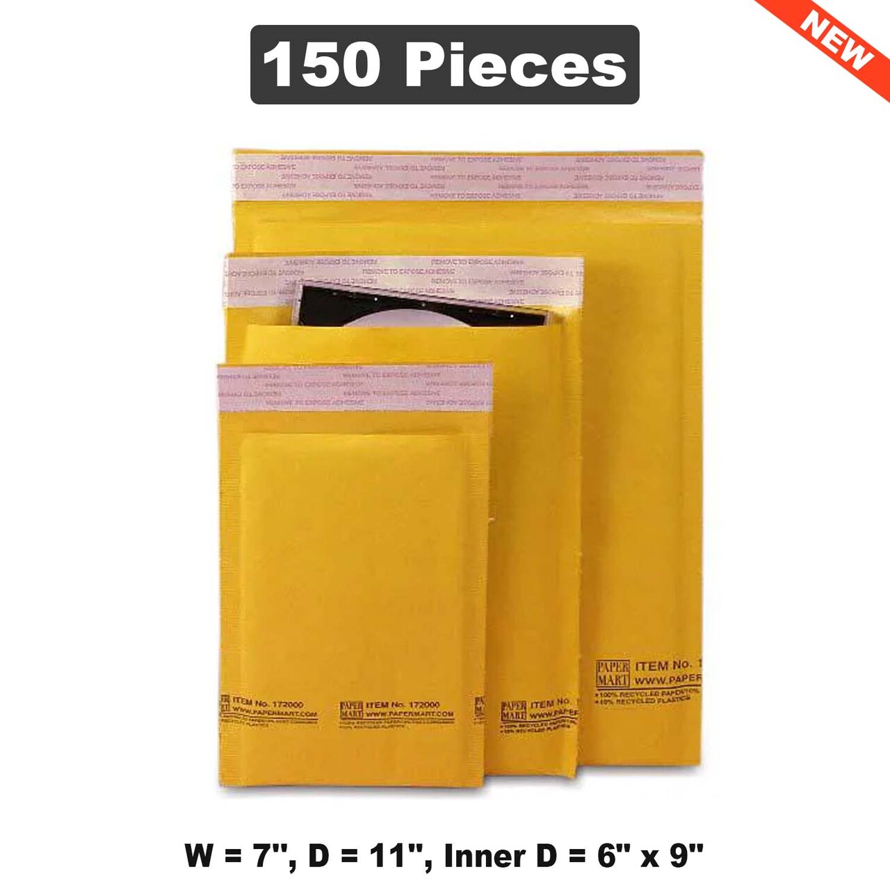 Space Saving Shipping & Packing Boxes W7",D 11",Inner Dimensions: 6"x9" for Compact and Secure Packaging